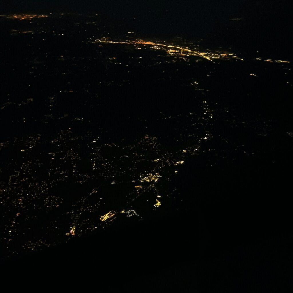 City lights at night.