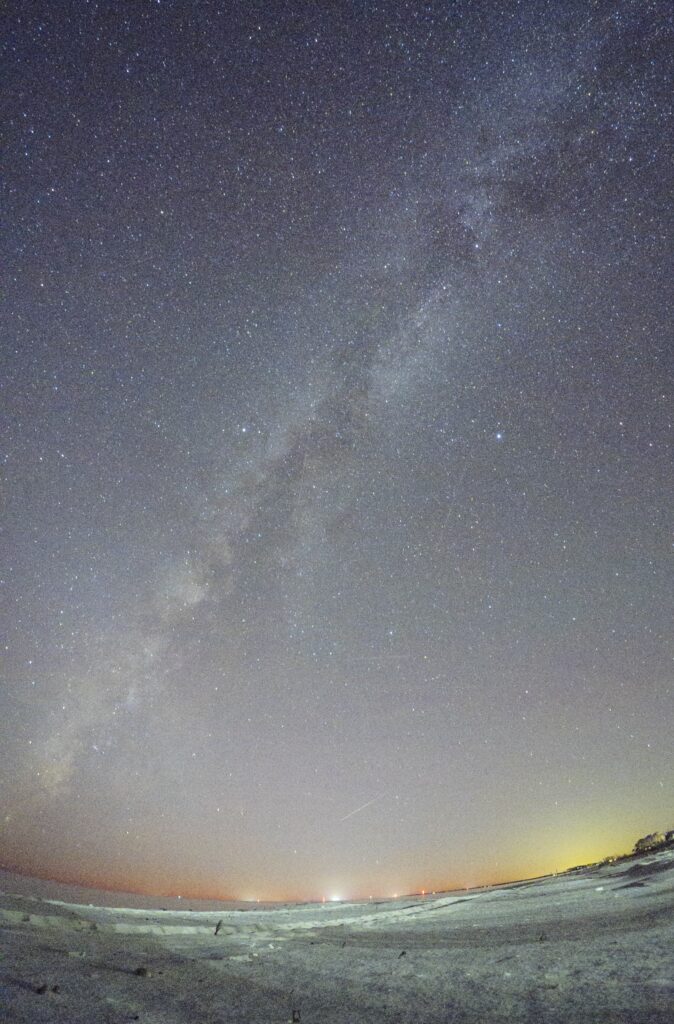 The night sky and the Milky Way.